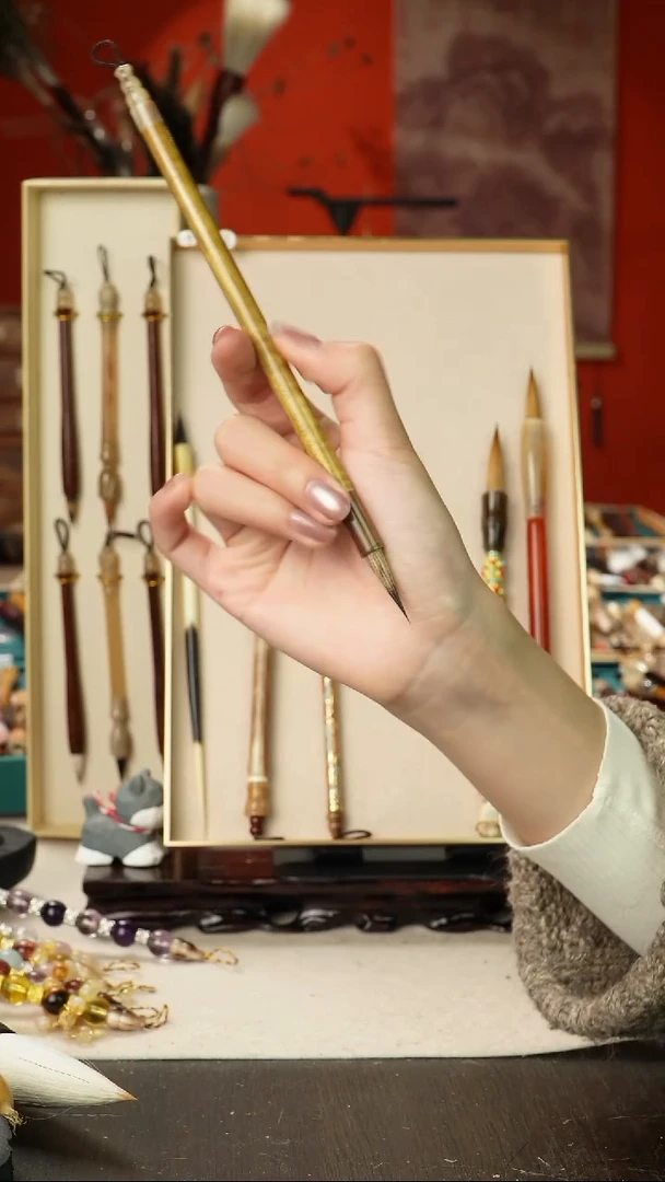 9号孤品高货毛笔链接 清水试笔 蘸墨不退