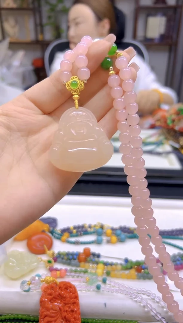 和田玉未镶嵌毛衣链DIY款M285