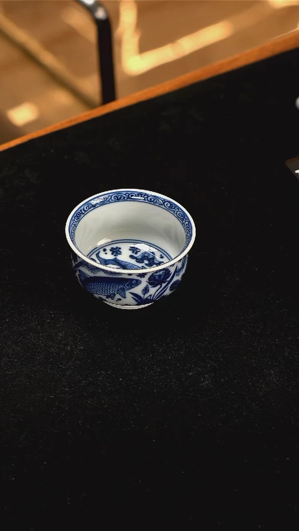 山*元黛工坊鱼藻炉式杯