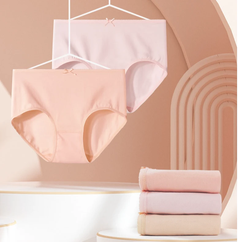 依之舍少女精梳棉抗菌小平脚裤6156W(两条装)女生舒适薄款透气