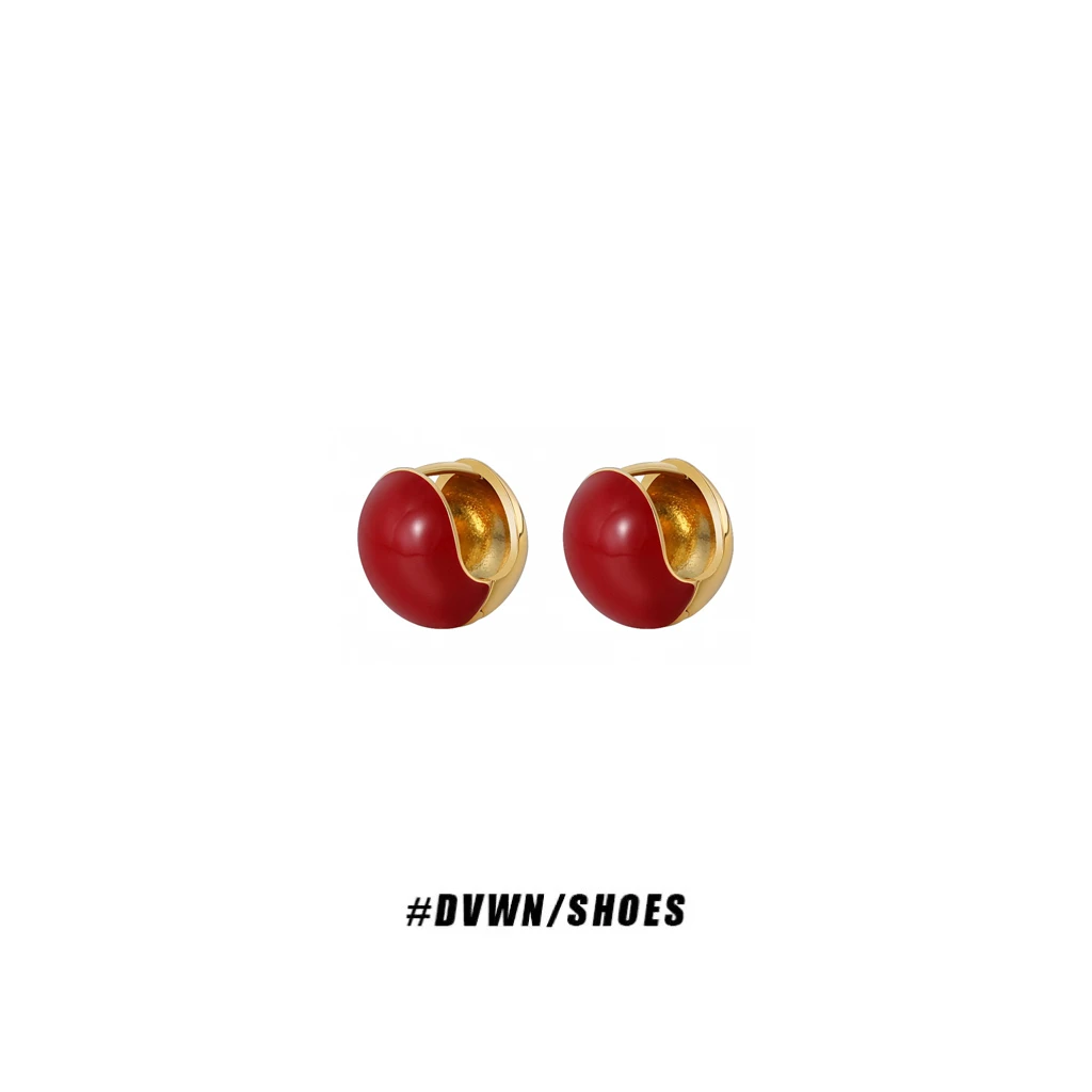 铜合金合成锆石耳饰 【妹妹设计STUDIO】欧美小众圆形耳钉