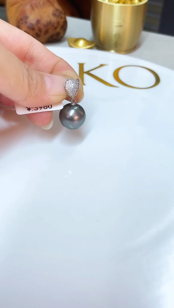 银S925镶嵌颈饰海水珍珠14-15mm