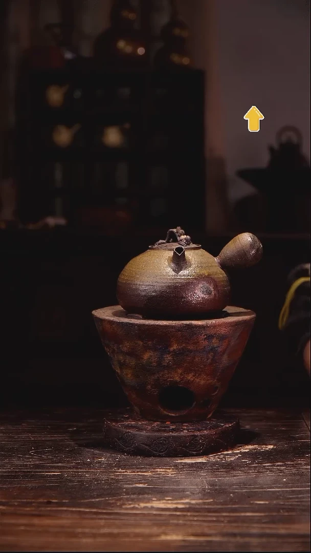 纯手工柴烧伏地龙侧把加小斗笠