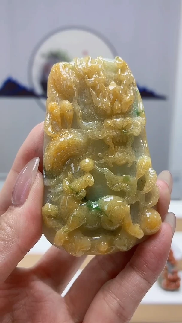 未镶嵌定制翡翠5160MM-毛货挂件63