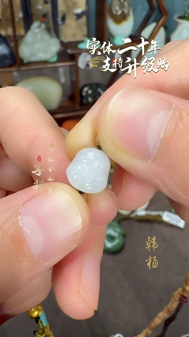 颈饰未镶嵌和田玉用****1白玉小佛头