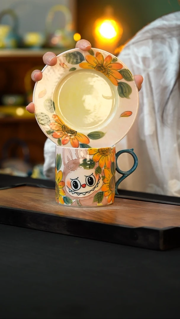 杯手绘心瓷陶瓷浮力