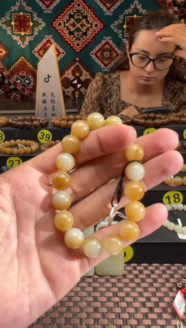 手串未镶嵌和田玉时**猫糖黄口手串卡12