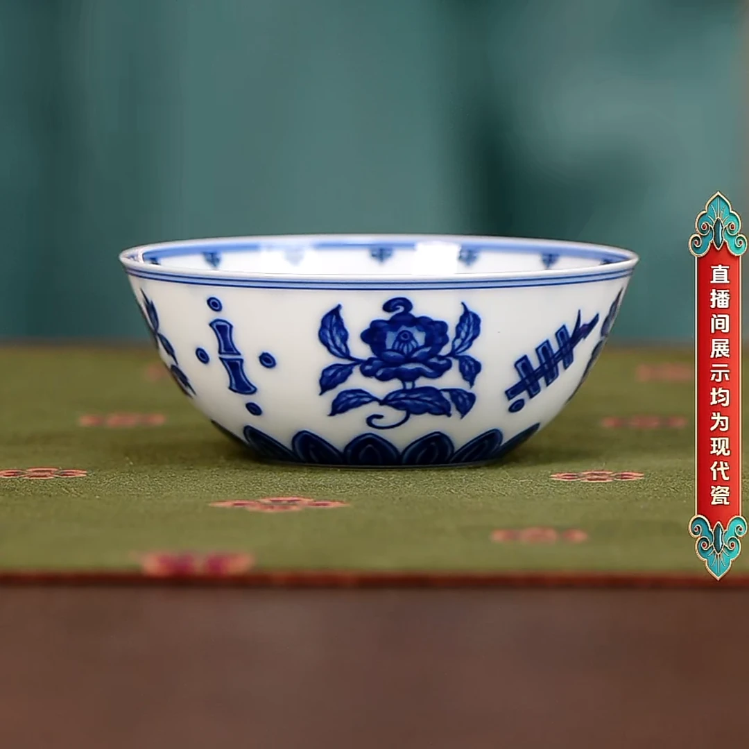 【小乔赏瓷】景德镇手工手绘沐茗古韵一束莲普洱杯mmgy29