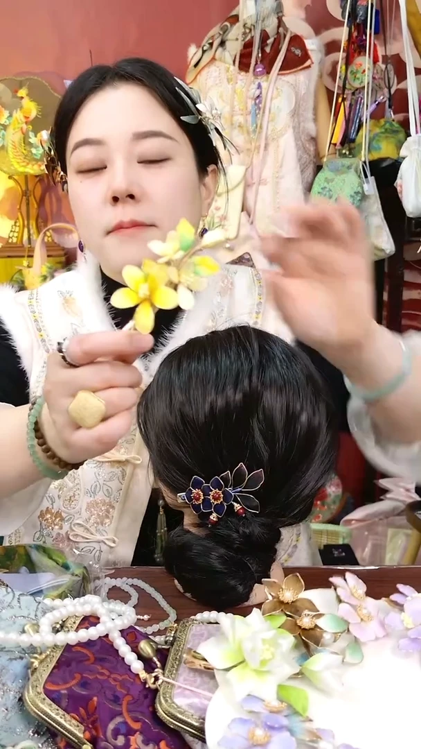 纯铜合金琉璃非遗绒花好美