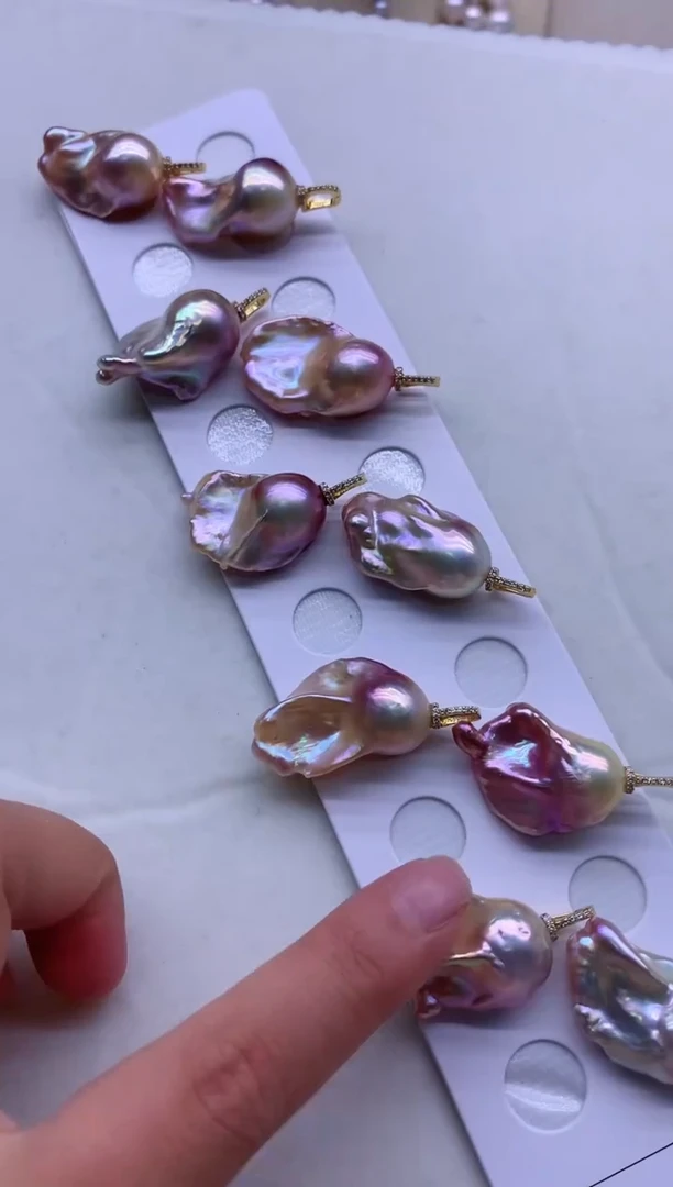 【闪购商品】淡水珍珠吊坠(不含链)银S925镶嵌多发其一