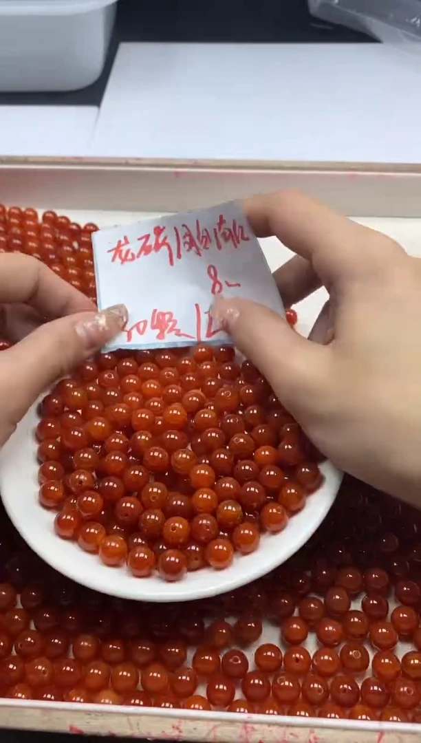 【闪购商品】玛瑙/玉髓颈饰未镶嵌w2281龙鳞凤血8mm*30颗