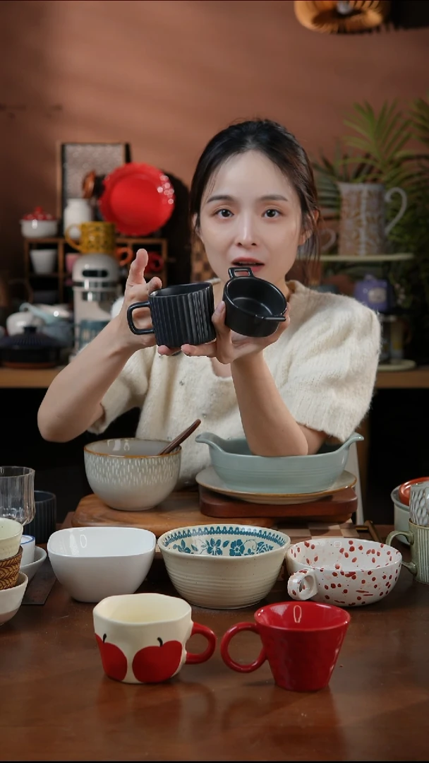 瓷片黑色小双耳+小黑杯 微瑕 凑满20发货