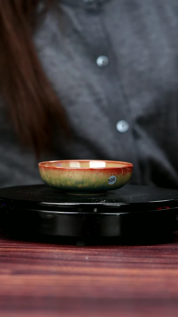 壶505#盼龙窑一级品原矿钧瓷半月普洱杯