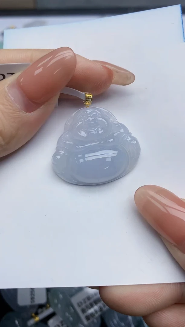 【闪购商品】翡翠挂件18K金镶嵌天然翡翠A货