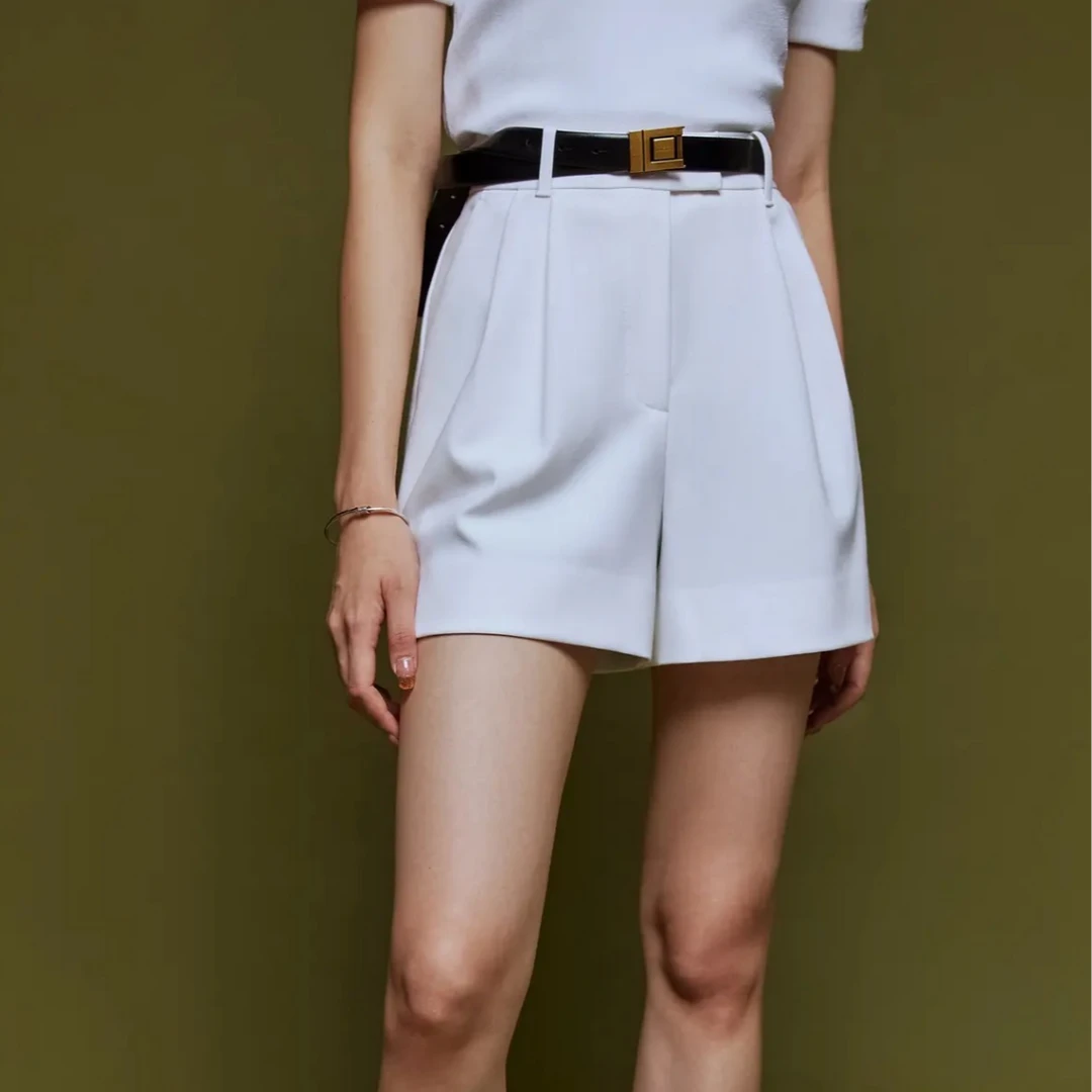 AMASS/阿玛施 夏季时尚休闲ins百搭通勤中腰短裤直筒裤女5100511