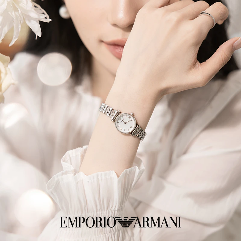 【官旗】EMPORIOARMANI阿玛尼经典白月光女腕表手表AR1763