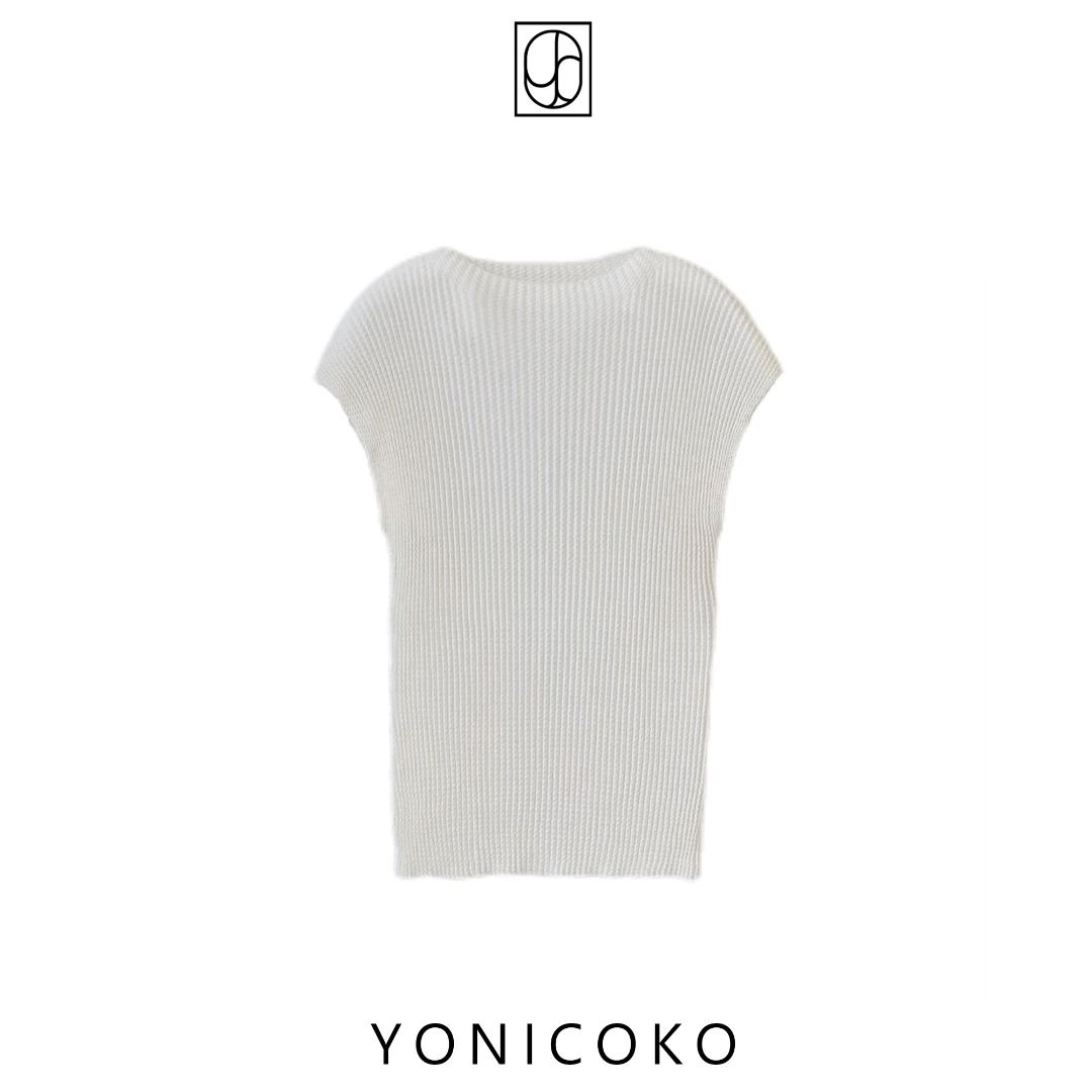 【无袖针织衫】桑蚕丝圆领无袖针织衫弹力无袖针织衫