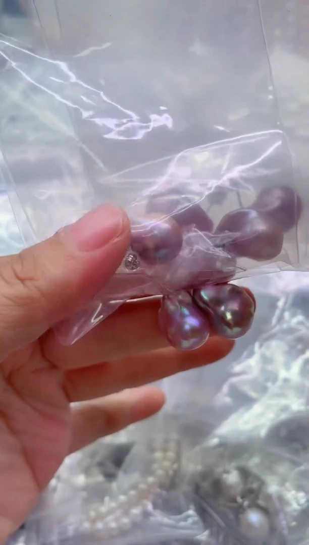 银S925镶嵌淡水珍珠耳钉多样性发其一，非无暇