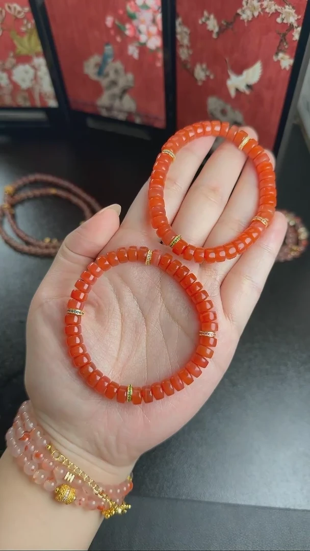 【闪购商品】南红玛瑙手串银S925镶嵌WY0114086 多样性发一