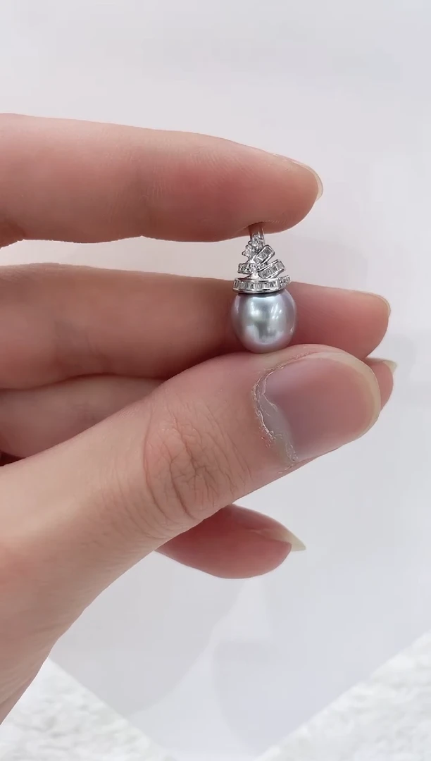 【闪购商品】海水珍珠吊坠(不含链)银S925镶嵌海水珍珠吊坠