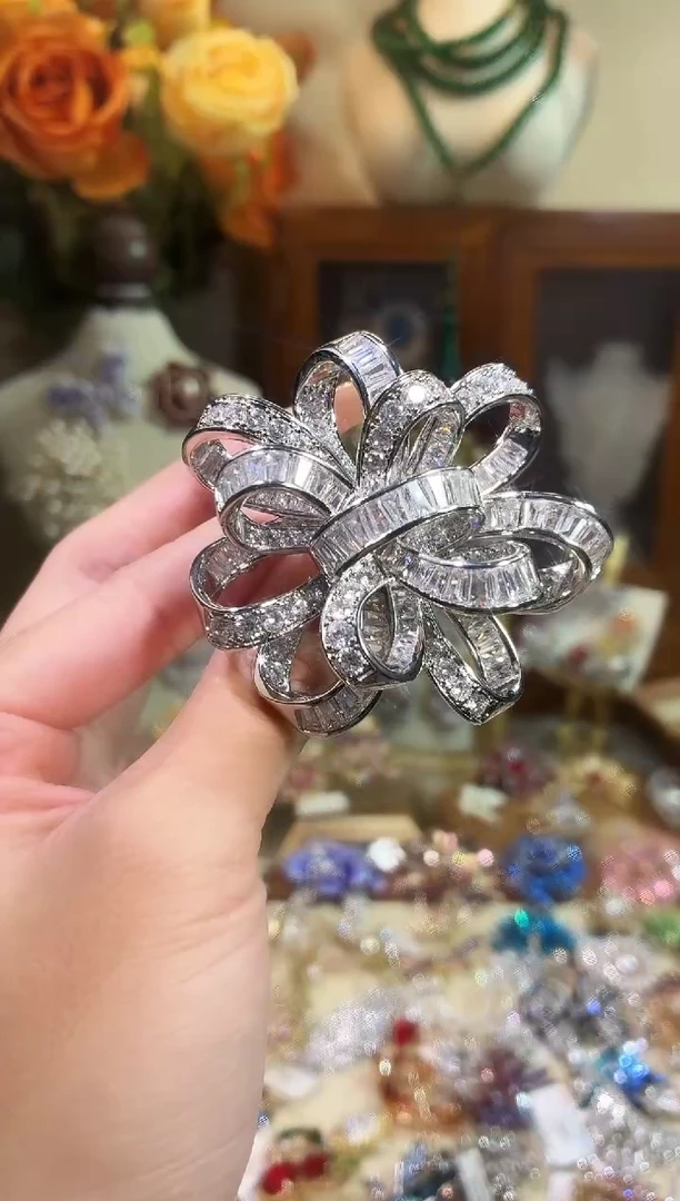 合成立方氧化锆铜合金银色飘带