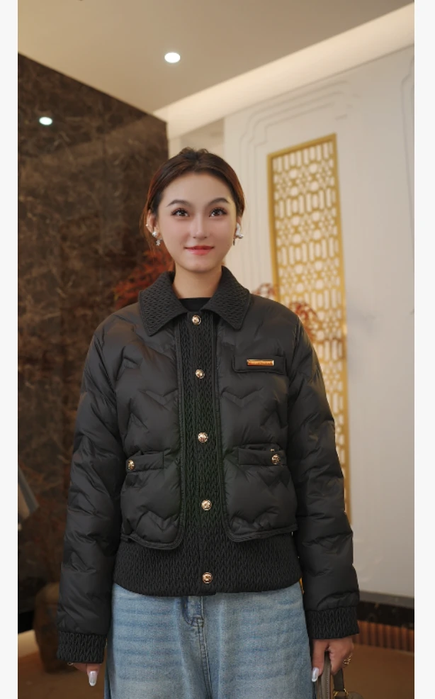 P1012 2026复古新短款女款高级感羽绒服-花慧