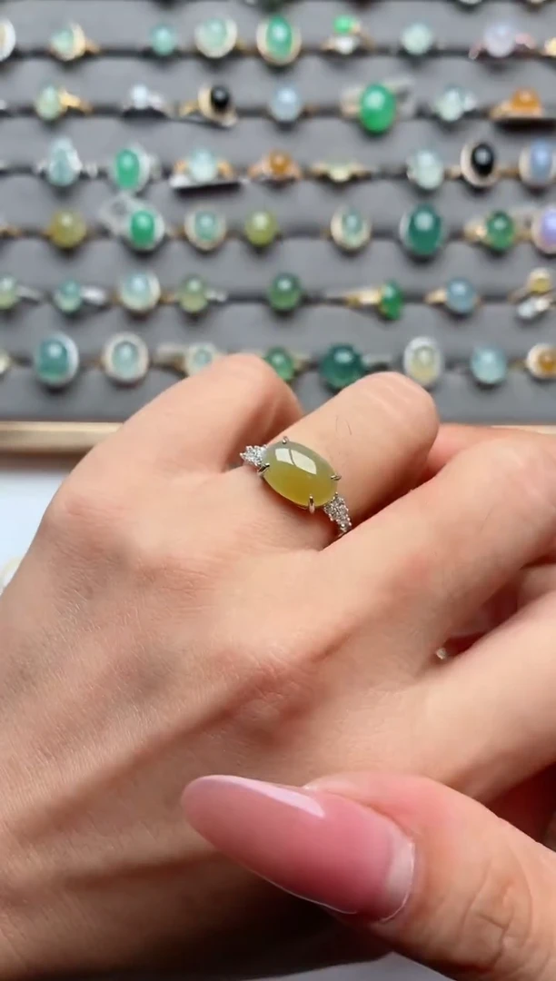 银S925镶嵌戒指翡翠.