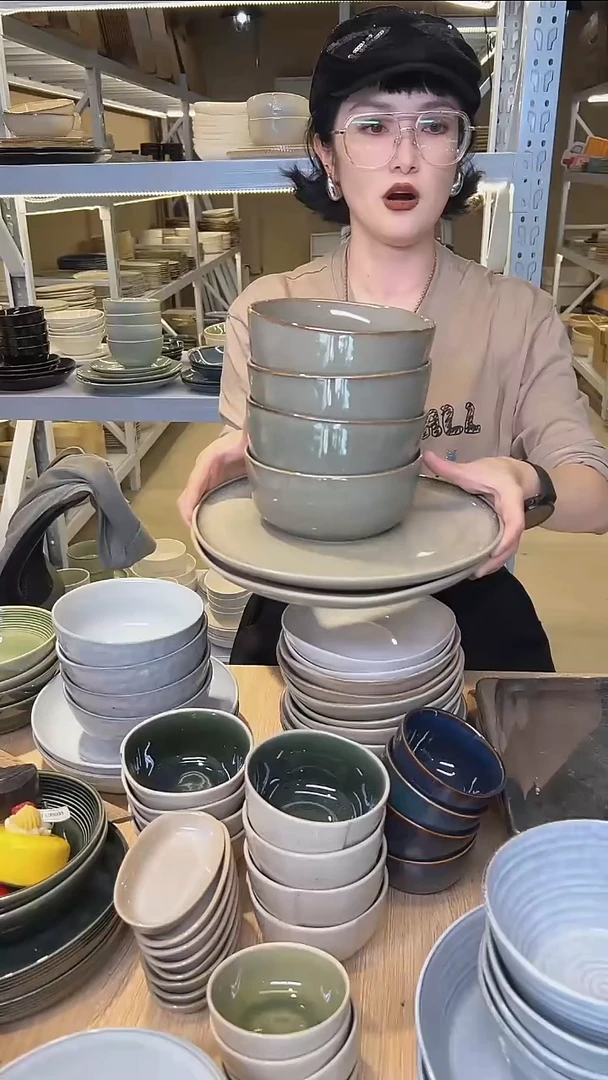瓷57高温釉下彩陶瓷餐具默认微瑕