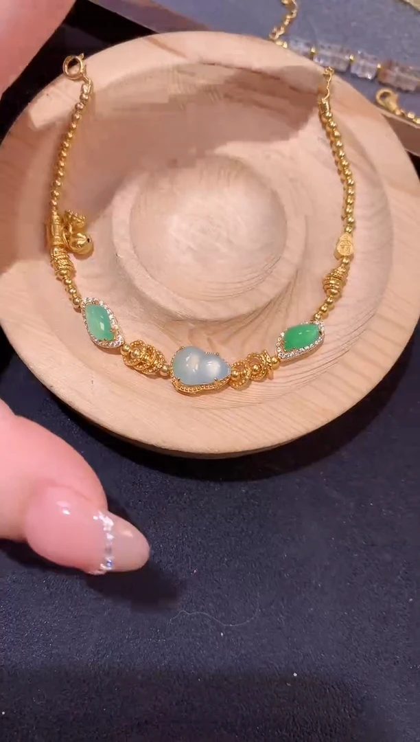 银S925镶嵌手链翡翠手链