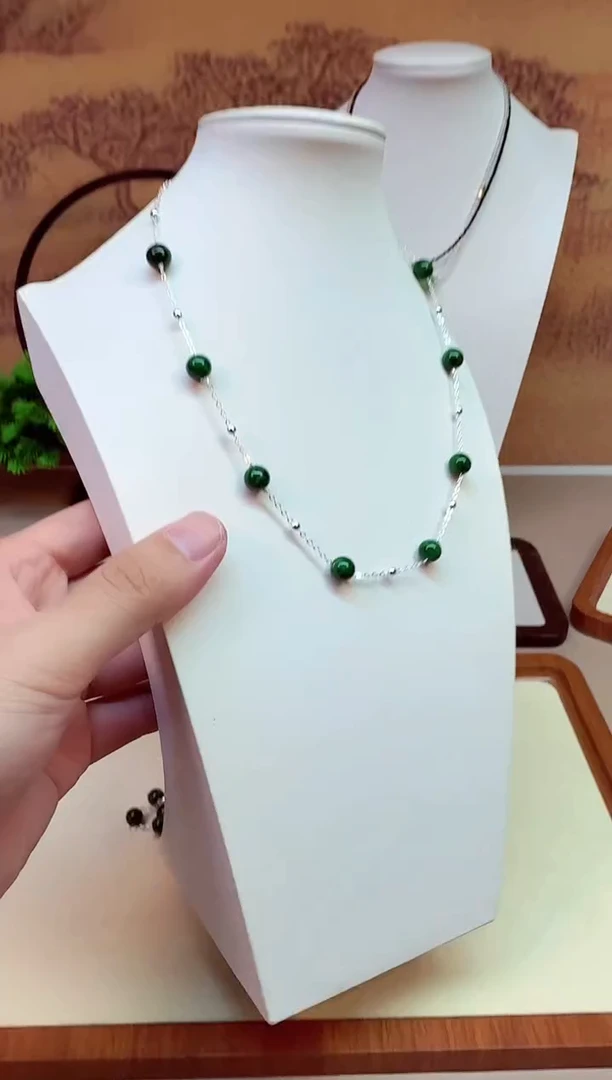 翡翠银S925镶嵌颈饰X208