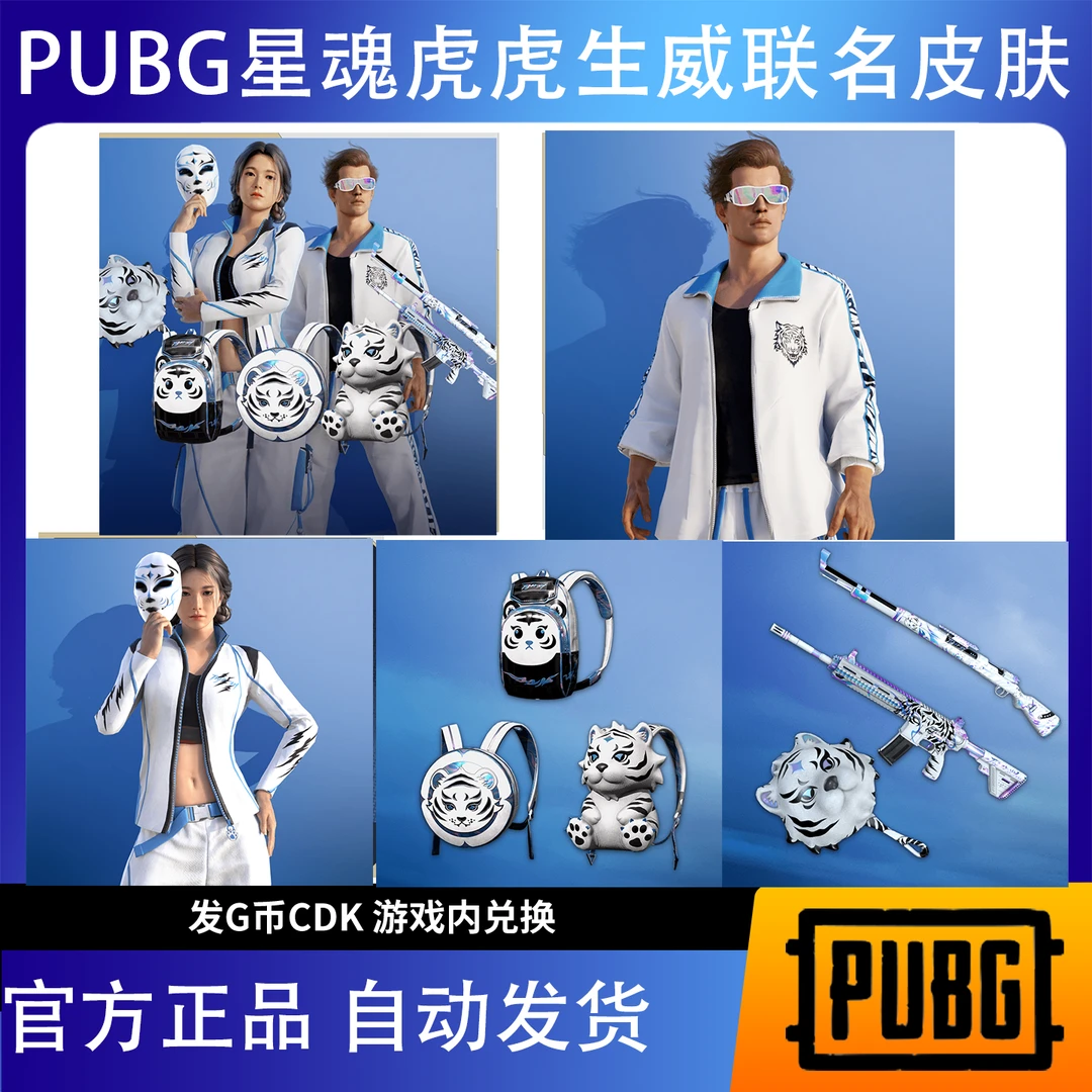 PUBG G币包绝地求生星魂主播联名夹克眼镜外套白运动背包武器CDK