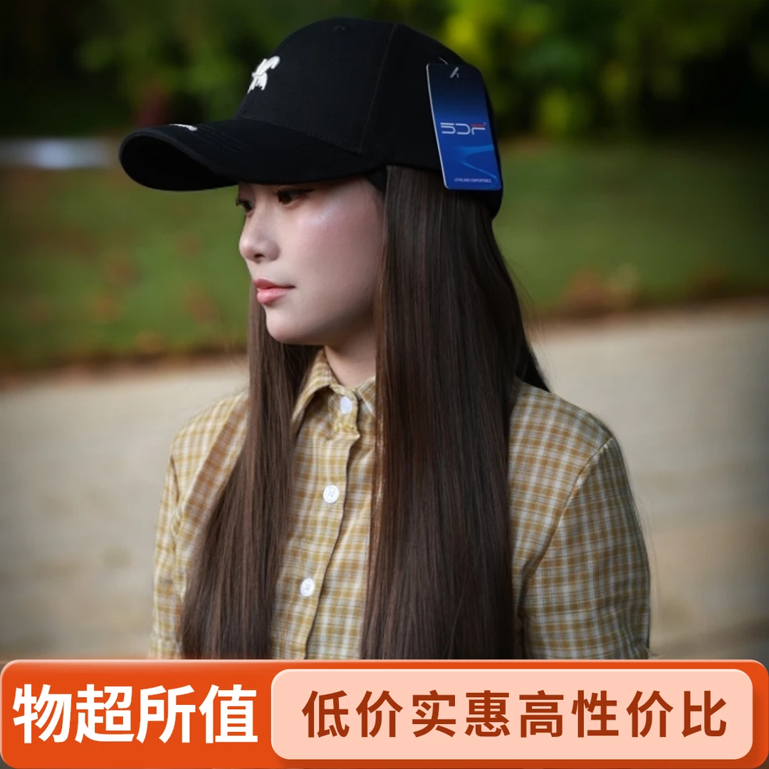 K标棒球假发帽子女一体式假发帽子假发