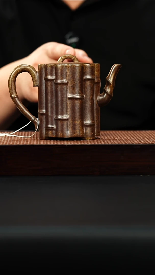 茶壶紫砂宜兴紫砂 竹段 虎皮金砂 王燕 h099