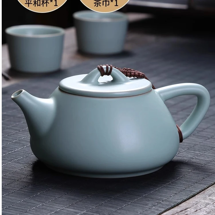 汝窑茶壶陶瓷茶具小茶壶开片汝瓷功夫红茶泡茶壶单壶西施家用高档