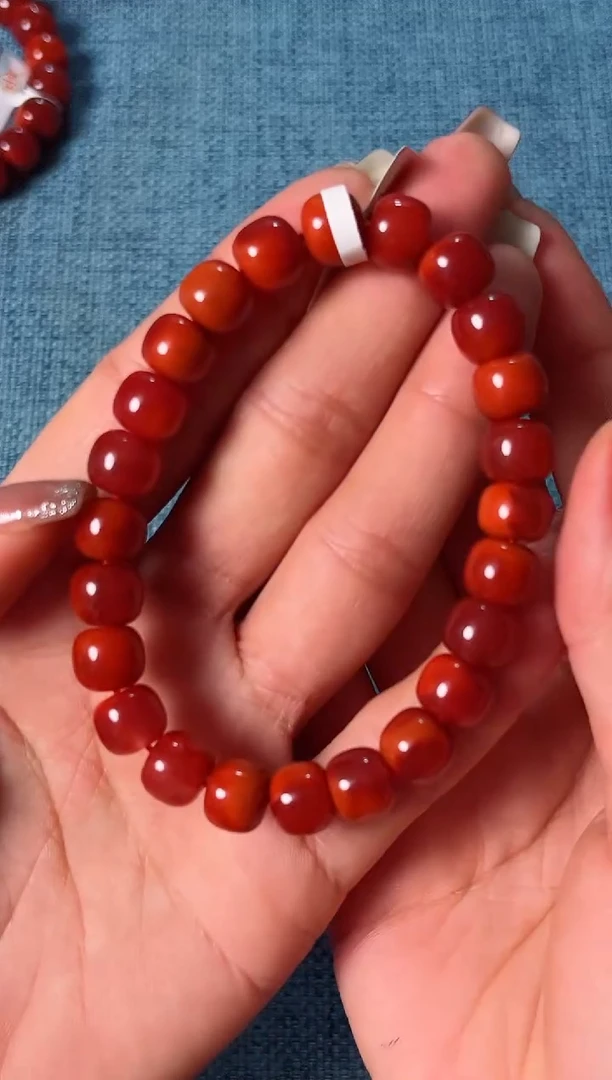未镶嵌手链南红玛瑙A71瓦西料双锦红精工老型单圈9mm