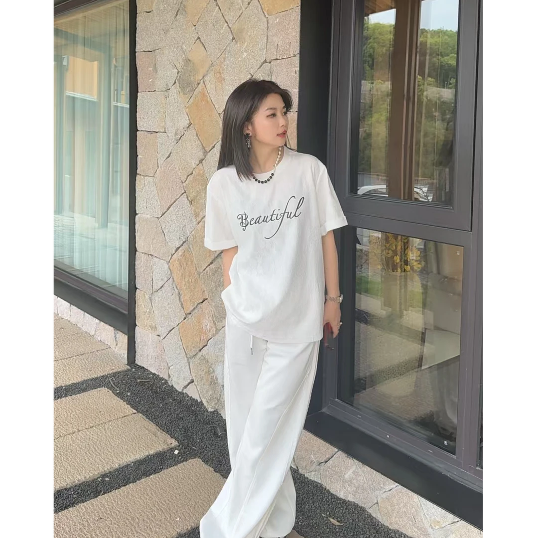 大胡子25 年时尚休闲随性简约蕾丝大版T恤87128