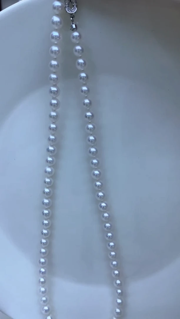 【闪购商品】淡水珍珠项链银S925镶嵌6-7