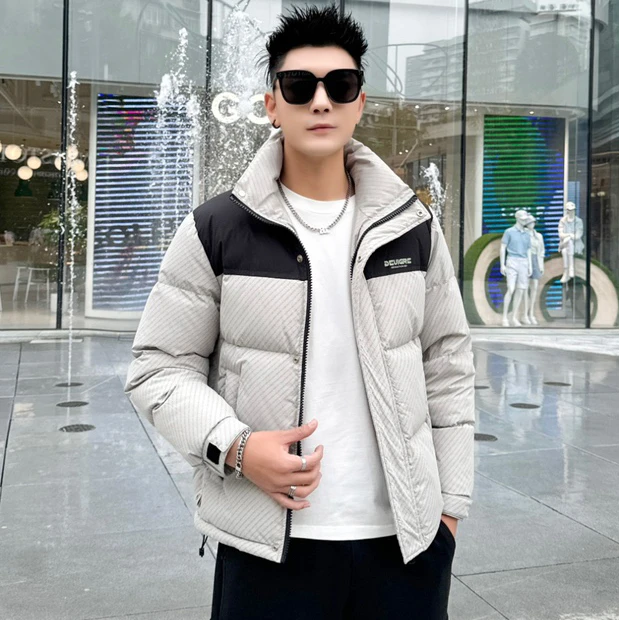 男士冬季新款加厚外套时尚休闲潮牌百搭保暖立领秋冬男装短款