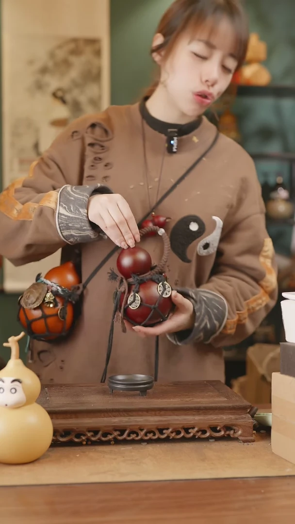 【闪购商品】93号精品天然大漆工艺防渗内胆酒葫芦~