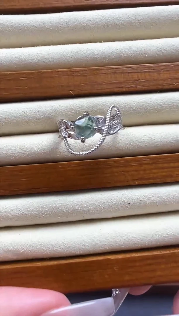 【闪购商品】碧玺戒指银S925镶嵌发一（017）