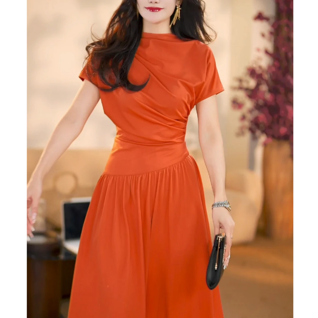 【林林】律政佳人 春夏法式短袖纯色时尚修身显瘦连衣裙-HZ614