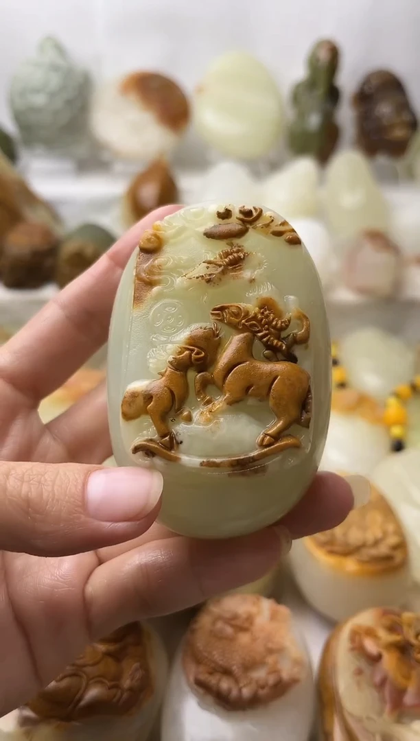 石材古青石棉纹正常不退换三羊开泰