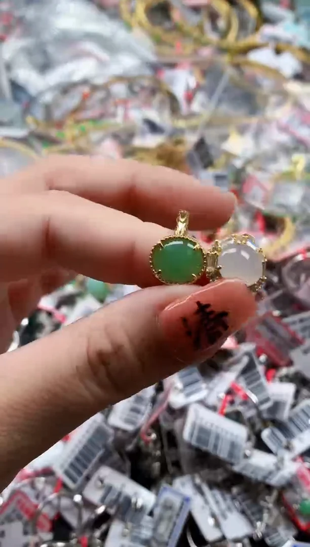 银S925镶嵌戒指翡翠天然A货缅甸翡翠