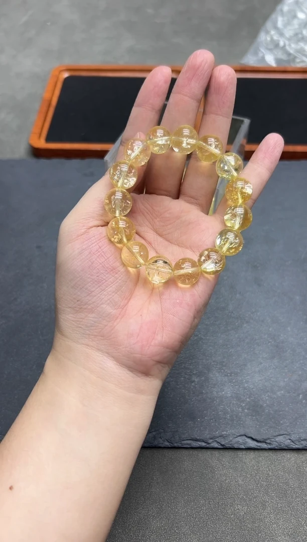 未镶嵌手链水晶黄阿塞14mm