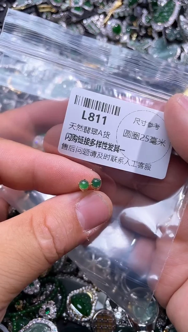 【闪购商品】翡翠颈饰未镶嵌L811耳钉