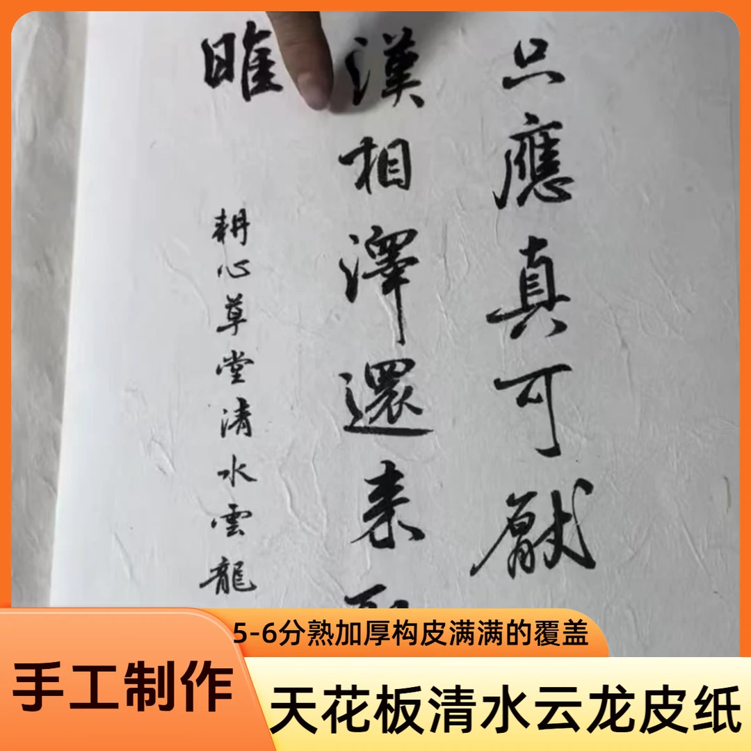 纯手工安徽泾县四尺六尺纯构皮清水云龙皮纸专业书法用品