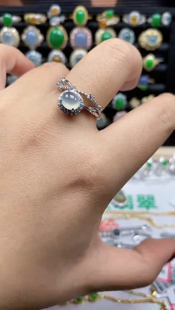 银S925镶嵌戒指翡翠681