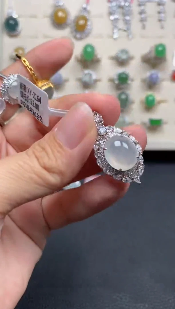 【闪购商品】翡翠戒指银S925镶嵌111111