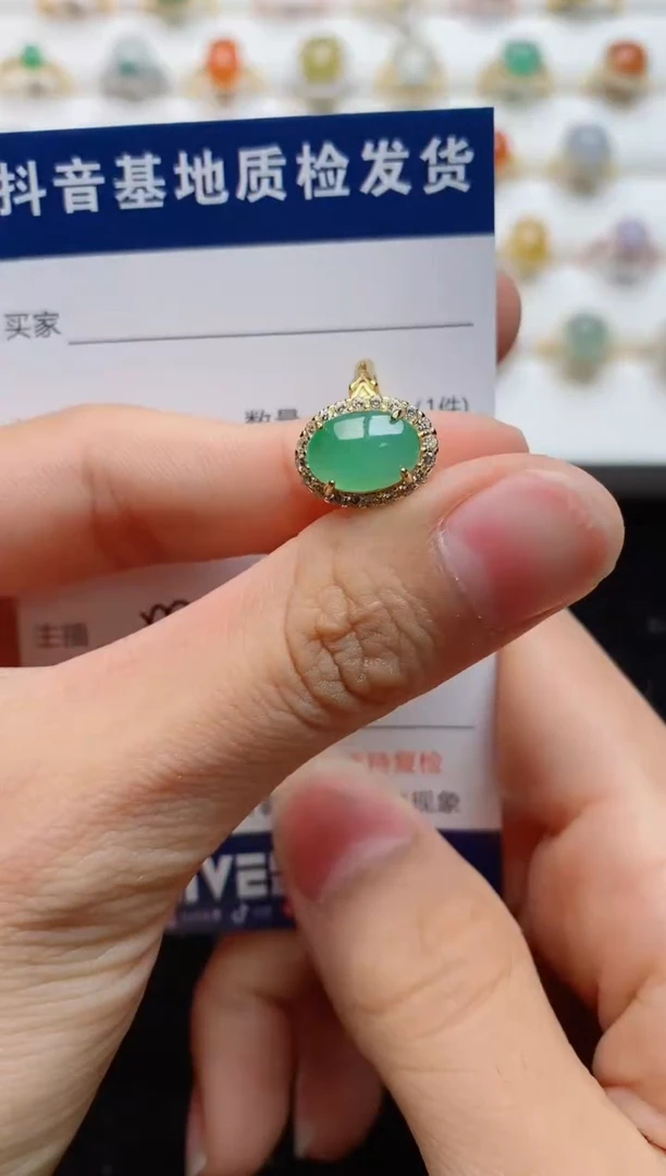 翡翠戒指银S925镶嵌.........