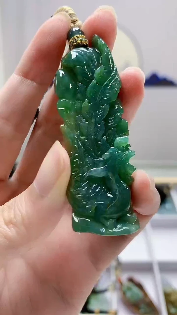 未镶嵌定制翡翠4898zm-毛货挂件凤凰76